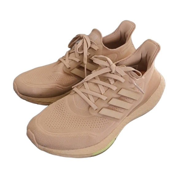 ADIDAS ULTRABOOST 21 Primeknit Sneakers 10 Ash Pearl Hazy Rose Blush Pink Tan - Picture 14 of 16